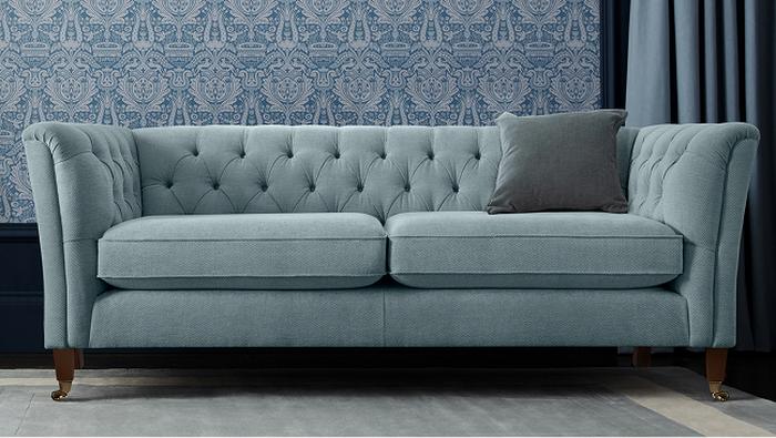 light blue Laura Ashley sofa 