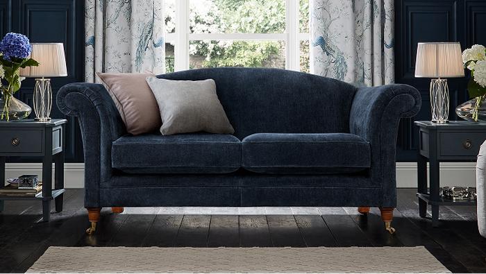 navy Laura Ashley sofa 