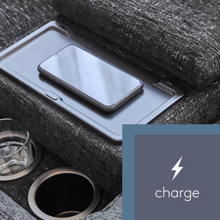 A phone on a wireless charging pad