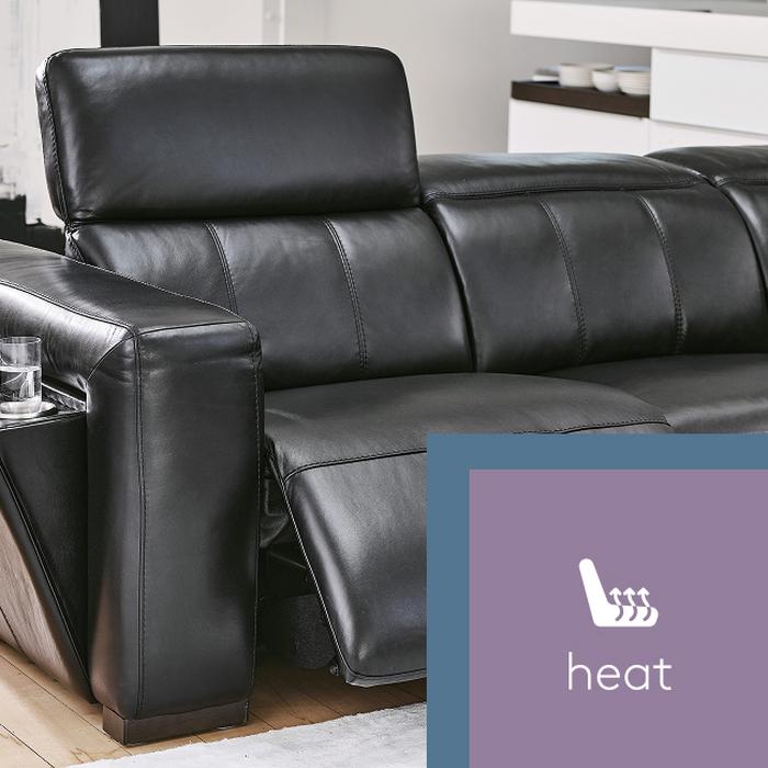 a reclined leather sofa