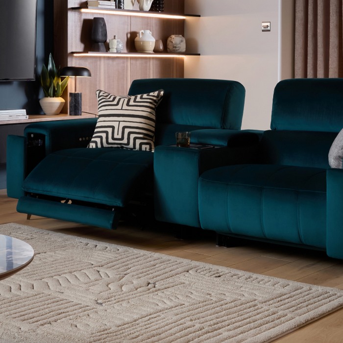 A close up of a singular reclined seat