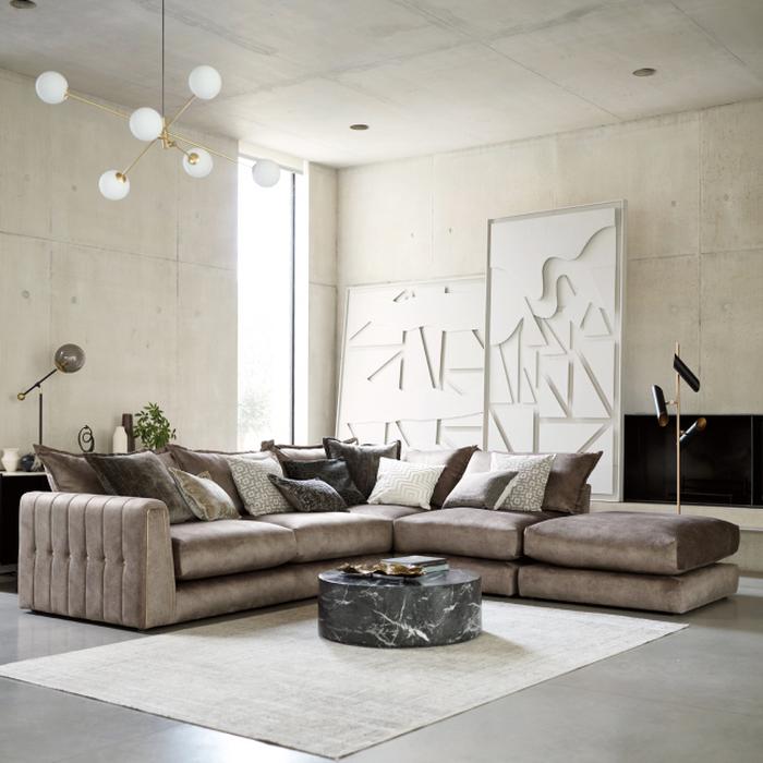 The Platinum Collection Divine Open End Corner sofa in Chocolate Combination