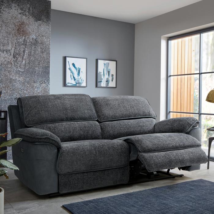 Resilience Fontaine Express 3 Seater Power Recliner in Navy Combination