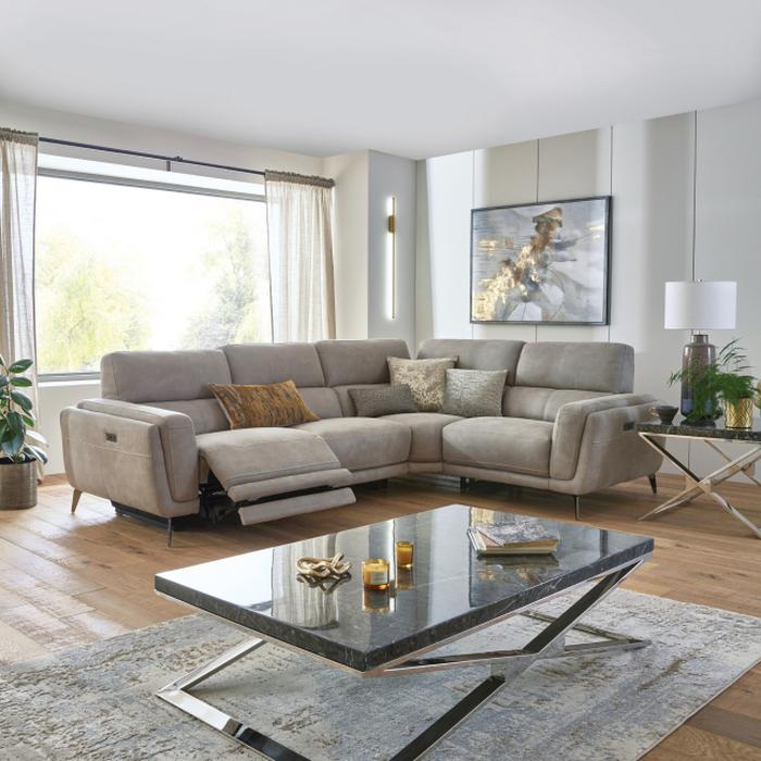 Resilience San Mateo power recliner corner sofa in stone