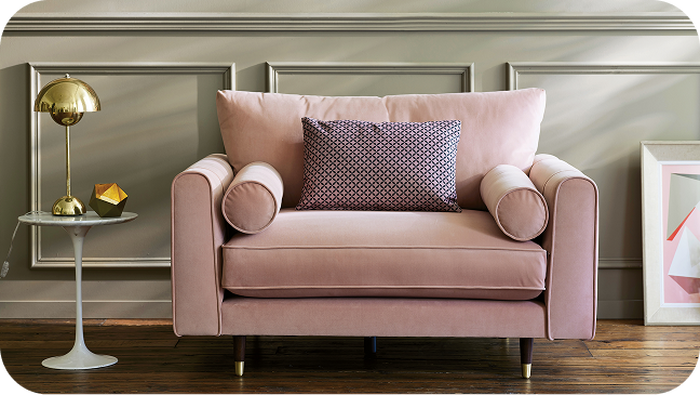 pink cuddler chair