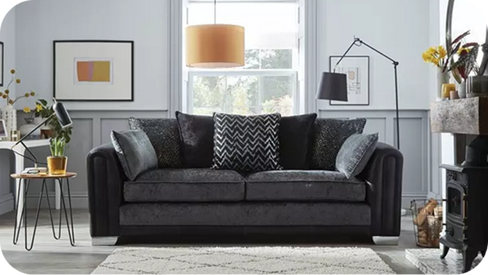 black sofa