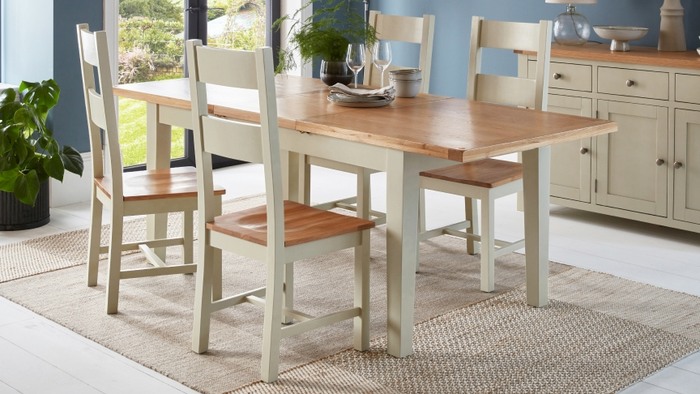 white painted wooden dining chairs