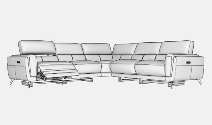 Corner recliner sofa illustration