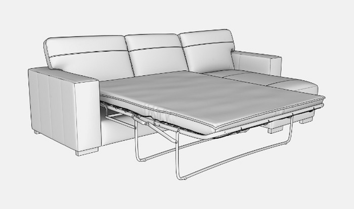 Corner sofa bed illustration