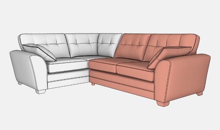 Right hand facing corner sofa illustration