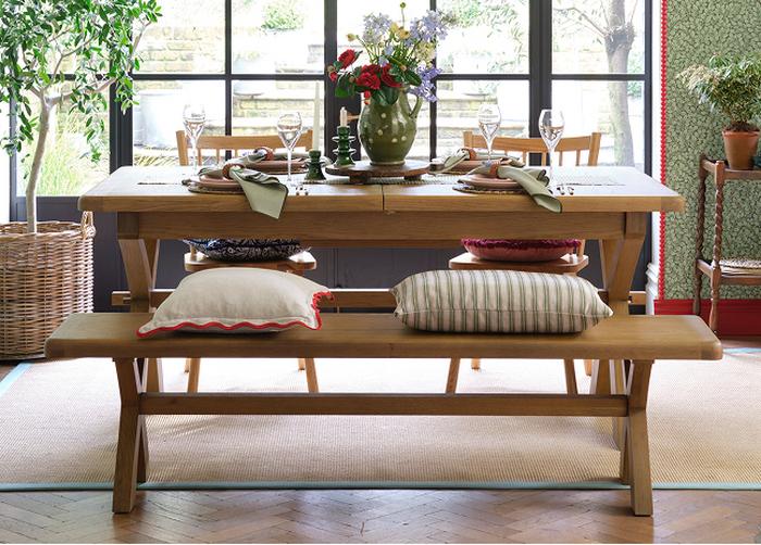 Clarence dining set with green backdrop
