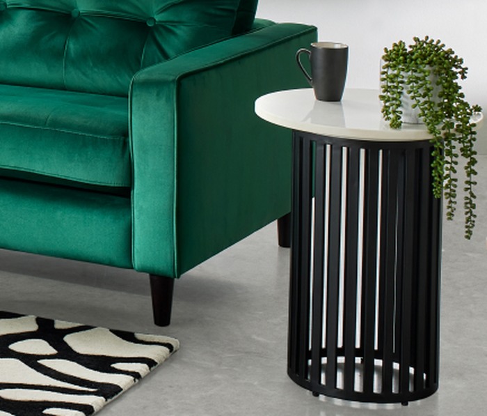 Football room decor with seno side table