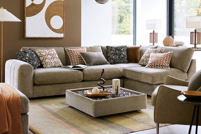 Grand Designs Lambourn Left Hand Facing Arm Large Open End Corner Group in Taupe