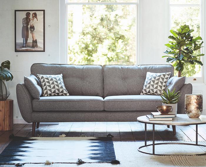 Zinc grey 4 seater sofa