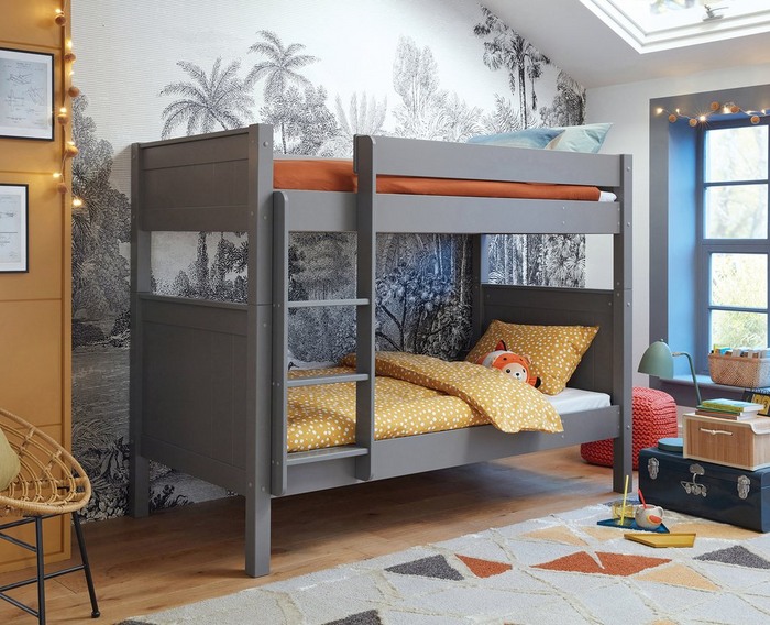 Grey kids bunk bed 