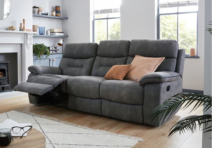 Foster recliner sofa in smoke