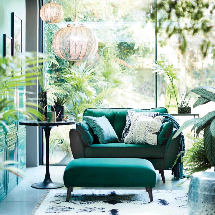 Biophilic design with zinc velvet cuddler