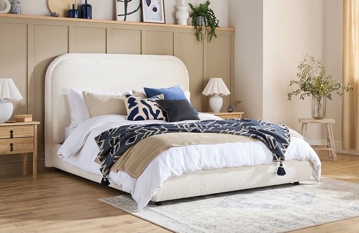 Cream coloured bedframe