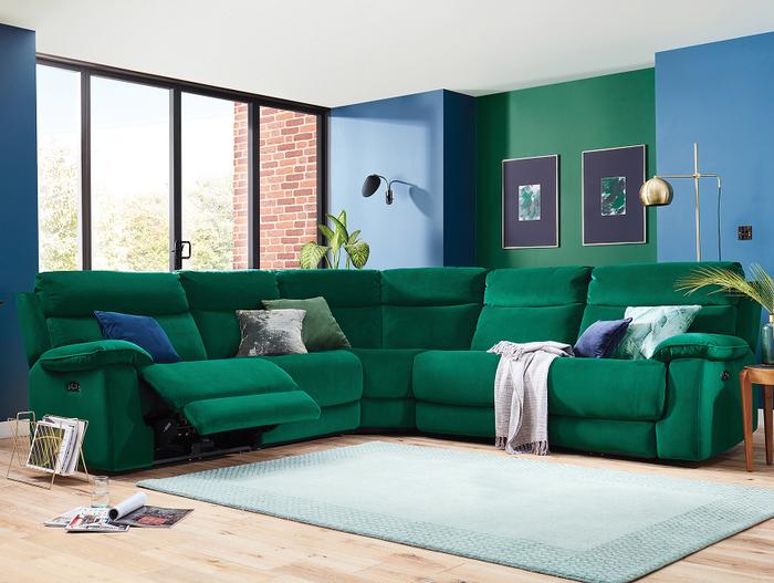 Corner sofa buying guide with Lucius velvet recliner sofa