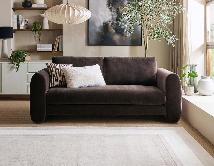 Chocolate brown living room ideas with mazetti sofa