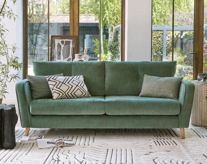 Homemover hub with Carlisle sofa in moss plain
