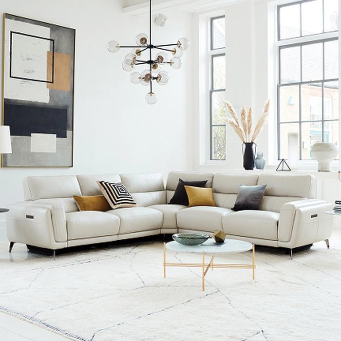 San antonio leather recliner corner with neutral backdrop