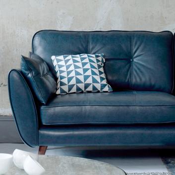 French Connection leather sofa