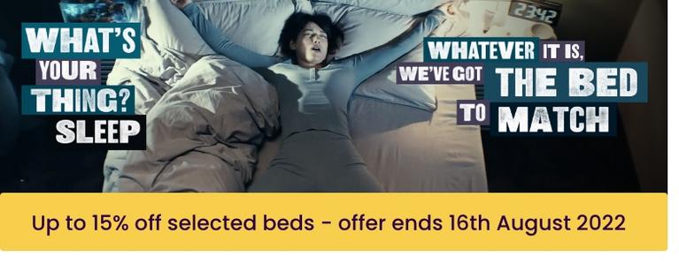 15% off selected beds