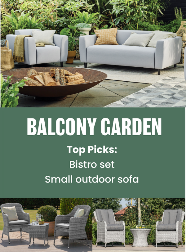 Balcony Garden Top Picks Bistro Set and Small Outdoor Sofa
