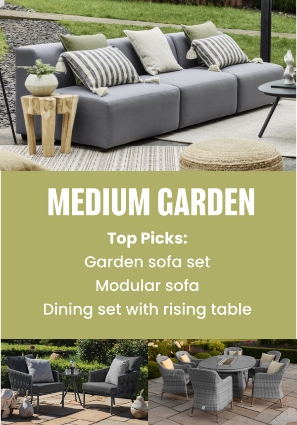 Medium Garden Top Picks Garden Sofa Set Modular Sofa and Dining Set with Rising Table