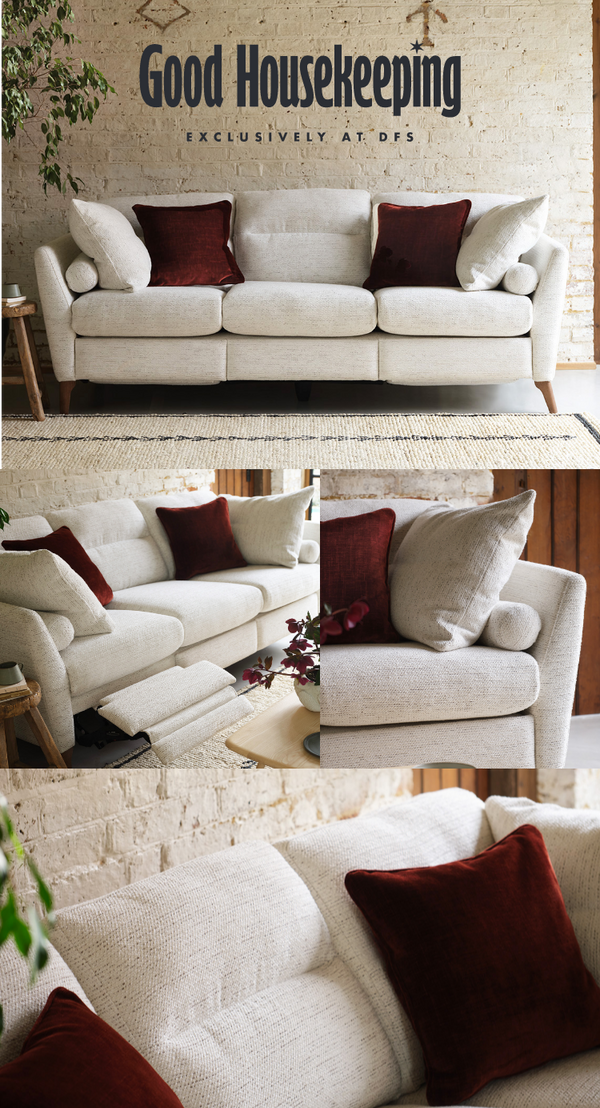 Emmeline Plain Sofa with Matching Scatter Cushions