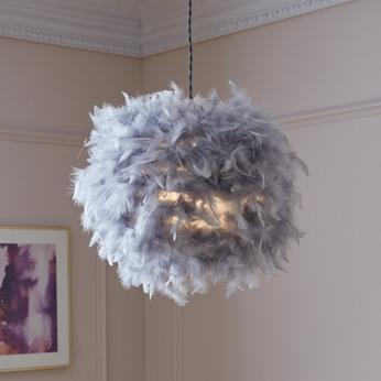 Lighting trends 2023 fabulous feathers Baylor ceiling light grey