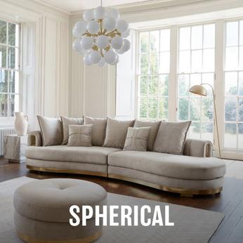 luxe style quiz with platinum spherical sofa