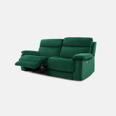 Dark green fabric recliner sofa
