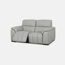 Light grey leather memory recliner sofa