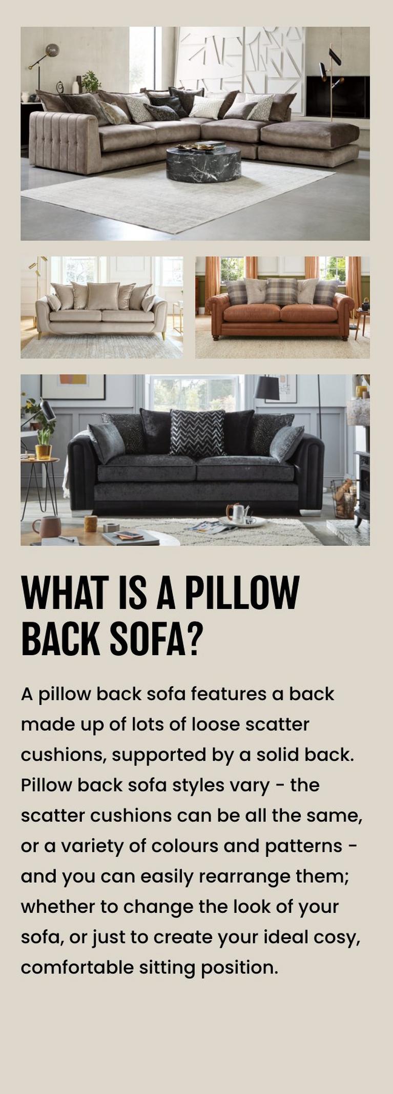 Sofa Back Style Guide Pillow Vs Formal Back Sofas DFS