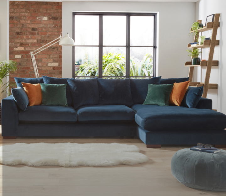 Long shop velvet sofa