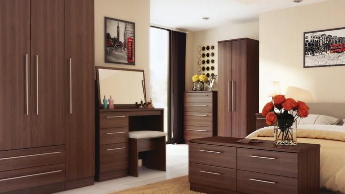 Bedroom furniture wardrobe with deals dressing table