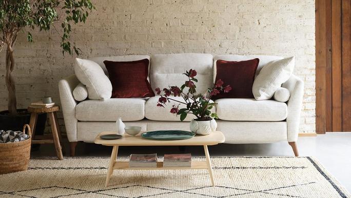 Emmeline Plain Sofa with Matching Scatter Cushions