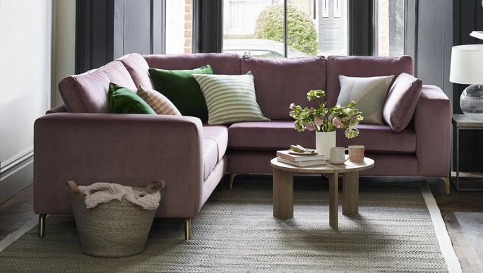 Dfs pink clearance corner sofa