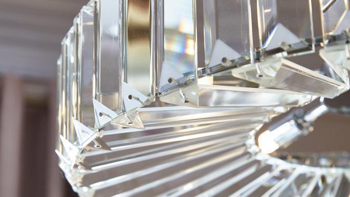 Close up shot of a glass ceiling light
