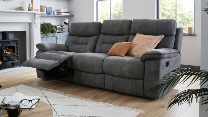 Dfs brown online fabric sofa