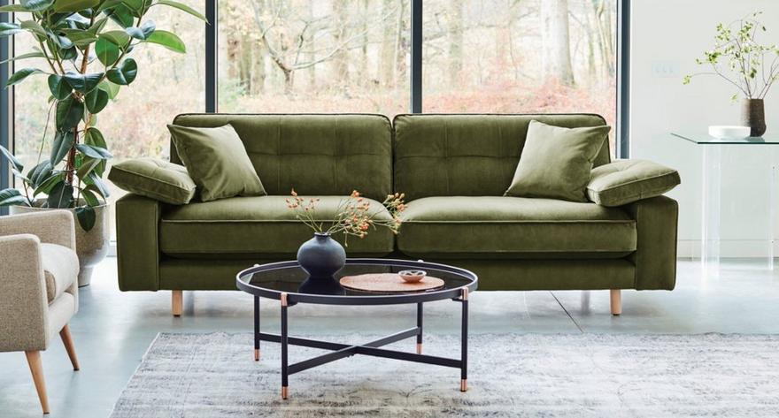 Deep on sale velvet sofa