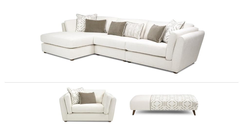 Chaise Sofa, Cuddler Chair & Footstool