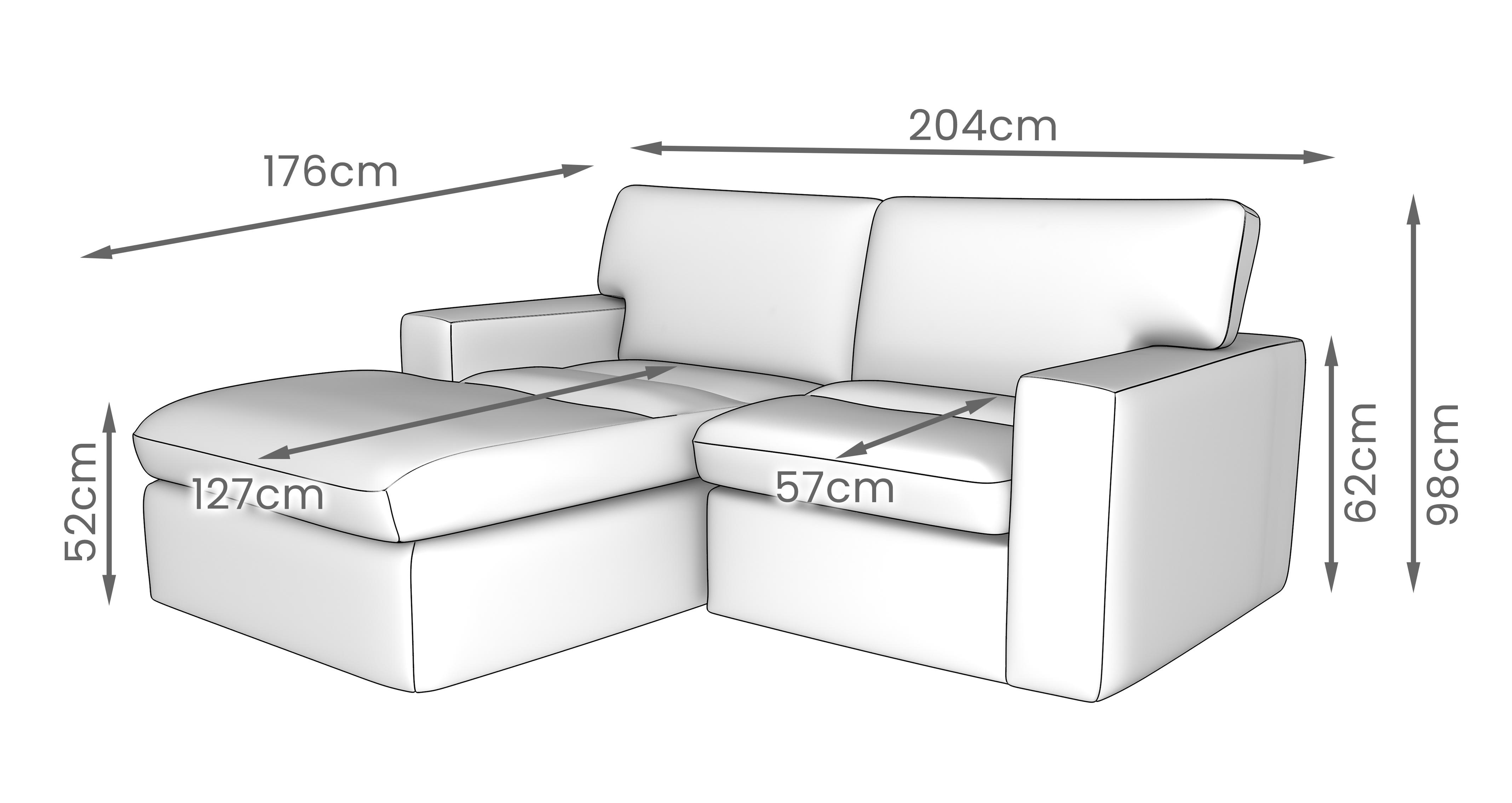 Aere-express Compressed Left Hand Facing Chaise Sofa in Aere Express Fabric Black