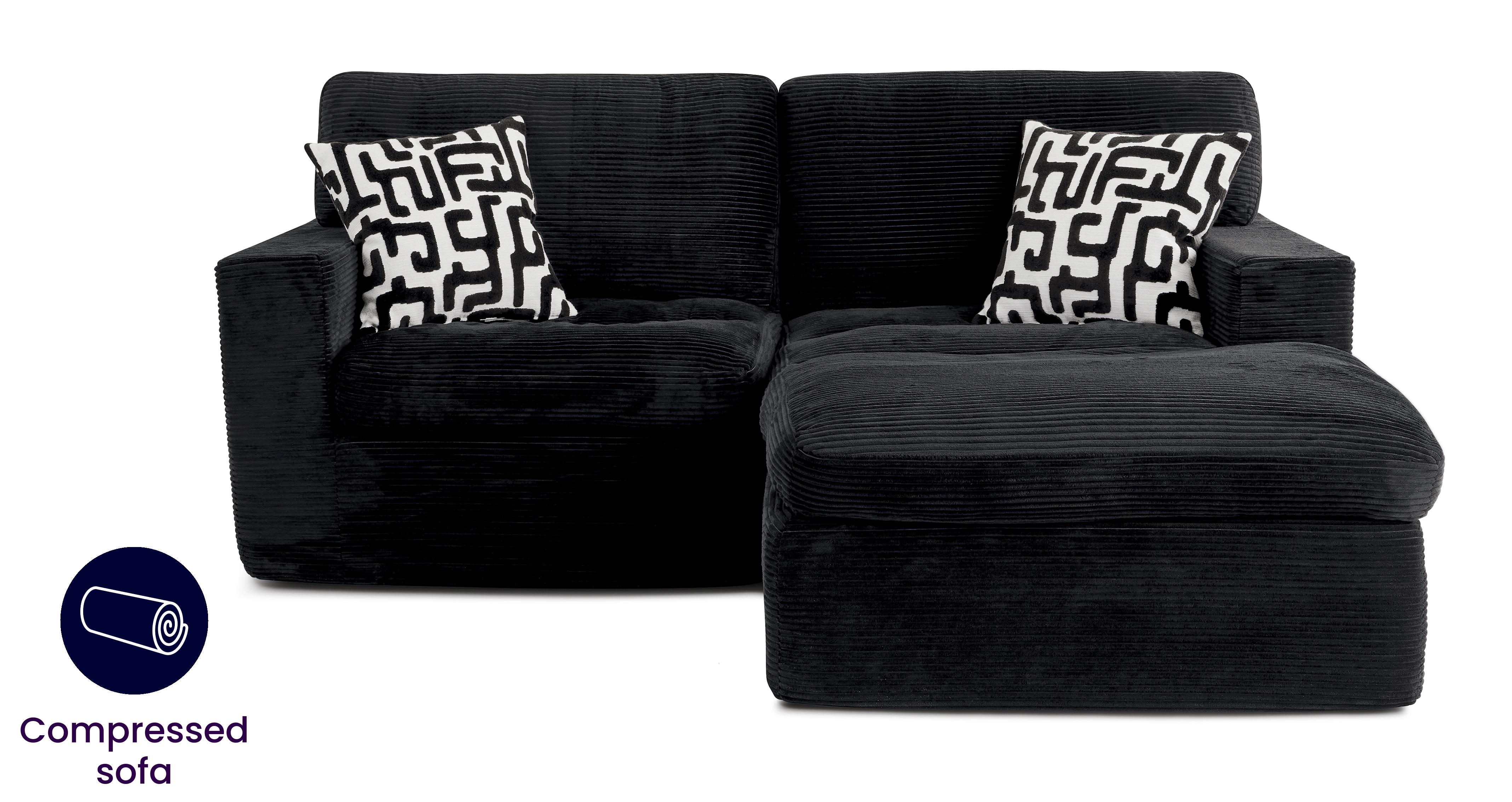 Compressed Right Hand Facing Chaise Sofa