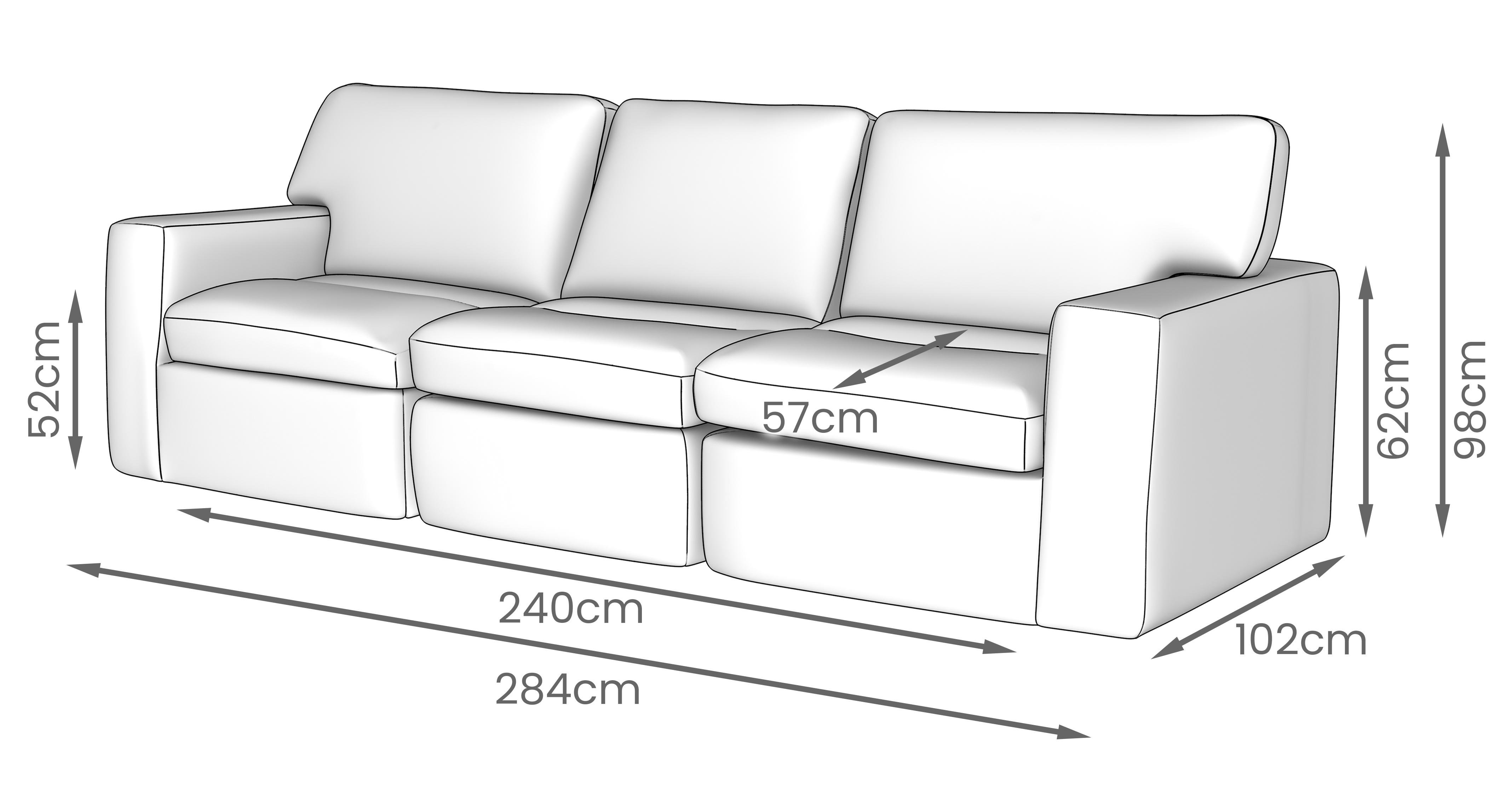 Aere-express Compressed 3 Seater Sofa in Aere Express Fabric Black