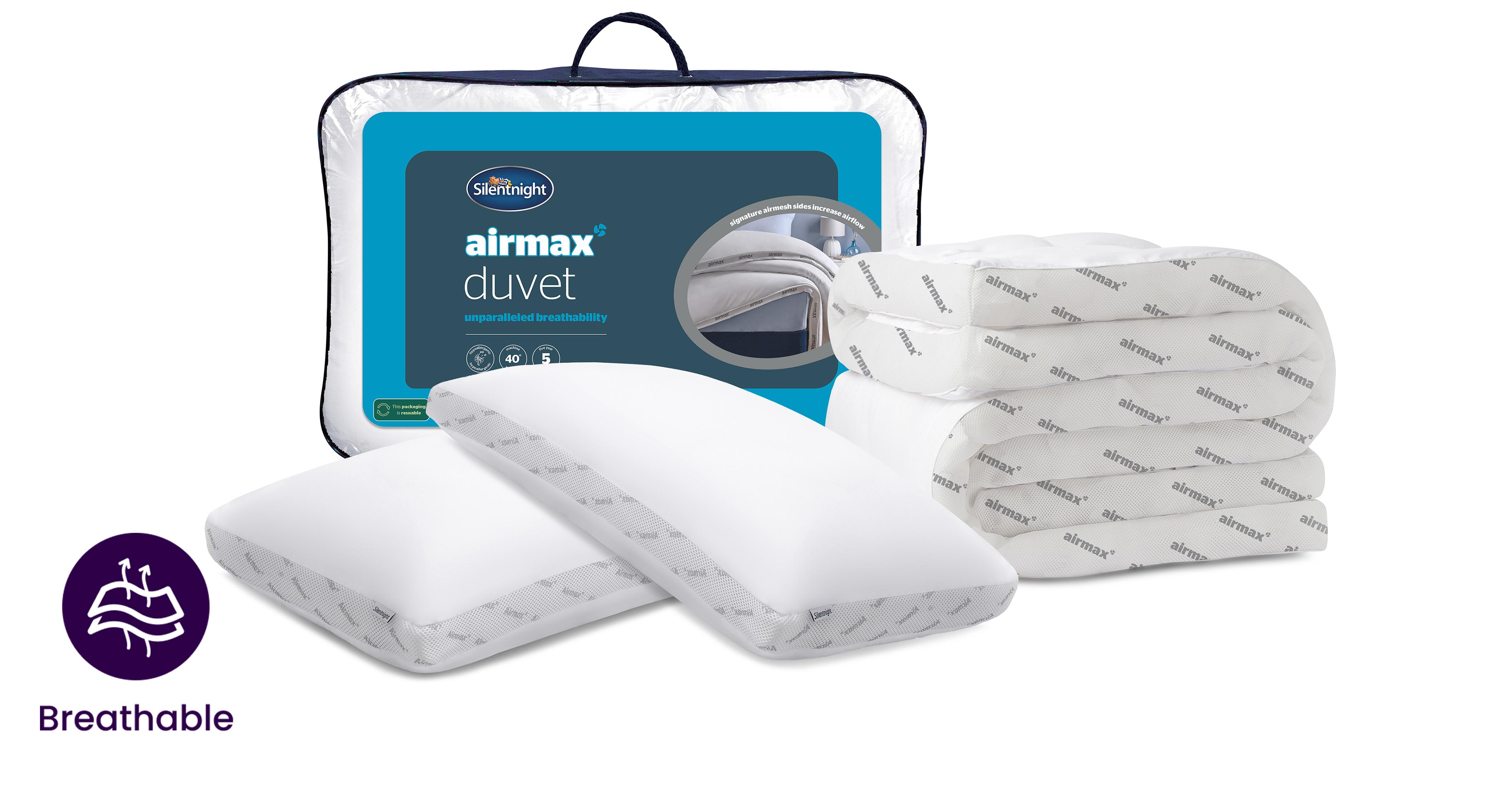 Pillows, Double Duvet and Mattress Topper Bundle