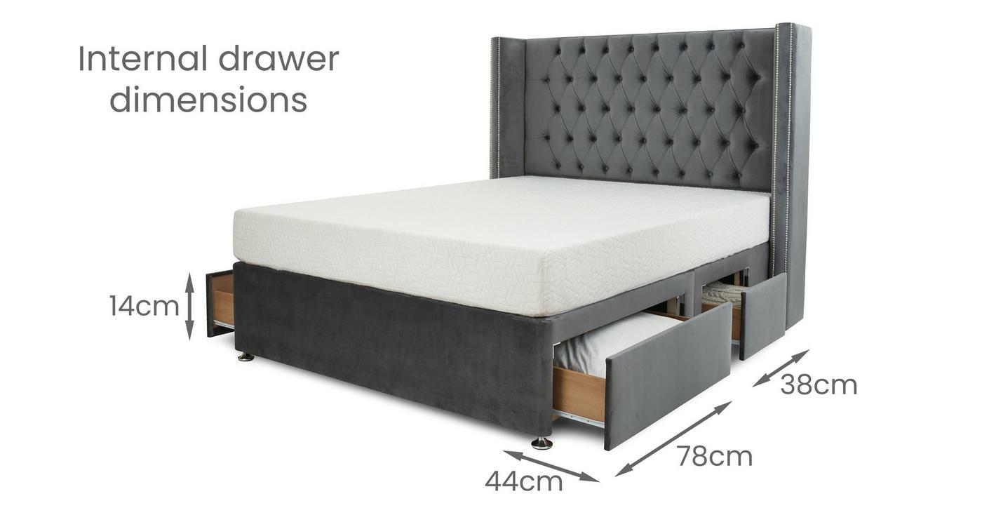 Double 4 Drawer Continental Divan Bedframe view 2