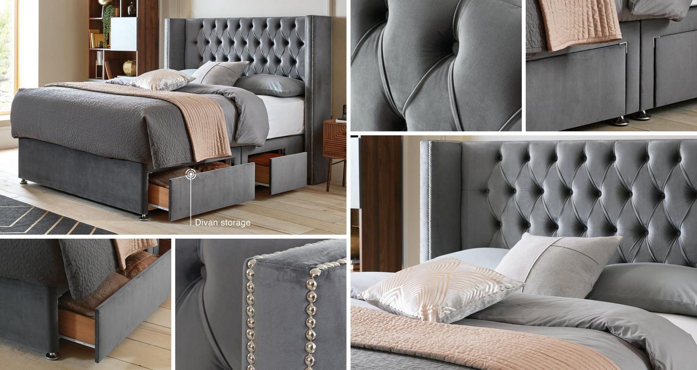 Double 4 Drawer Continental Divan Bedframe view 3